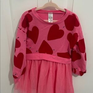 Carter's Pink Dress with Red Heart Design